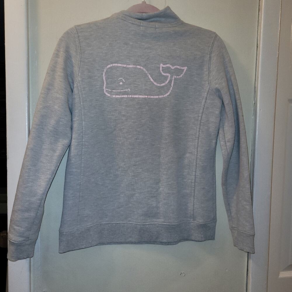 Vineyard Vines Womens 1/4 Zip Pullover Sweatshirt Gray/Pink Size XS - Picture 2 of 10